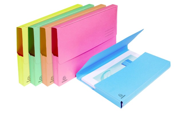 [46770E] CHEMISE EXACOMPTA SUPER PASTEL POCHETTE CARTE NEUVE RABAT 210G COLORIS ASSORTIS LOT 50 UNITÉS