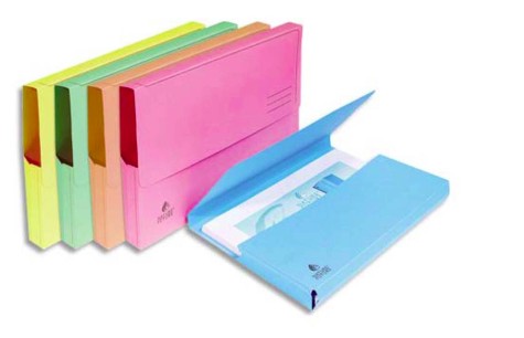 [46772E] CHEMISE EXACOMPTA SUPER PASTEL POCHETTE CARTE NEUVE RABAT 210G COLORIS BLEU CLAIR LOT 50 UNITÉS