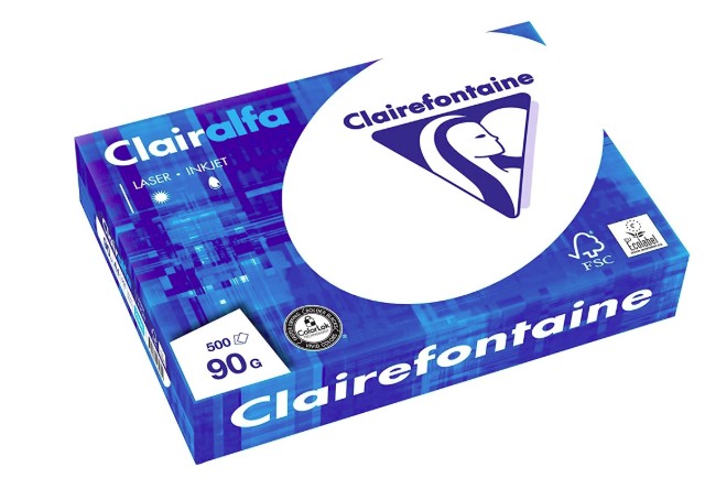 [2896C] PAPIER CLAIREFONTAINE CLAIRALFA EXTRA BLANC A4 90G/M2 BLANCHEUR 170 OPACITÉ 93 RIGIDITÉ 135 TOUCHER SATINÉ 500 FEUILLES