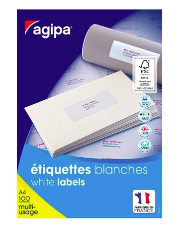 [118987] ÉTIQUETTE ADHÉSIVE APLI AGIPA MULTI-USAGE 99.1X67.7MM TOUTE IMPRIMANTE BOÎTE 800 UNITÉS