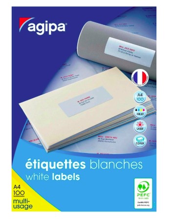 [101044] ÉTIQUETTE ADHÉSIVE APLI AGIPA MULTI-USAGE 70X42.4MM TOUTE IMPRIMANTE BOÎTE 2100 UNITÉS