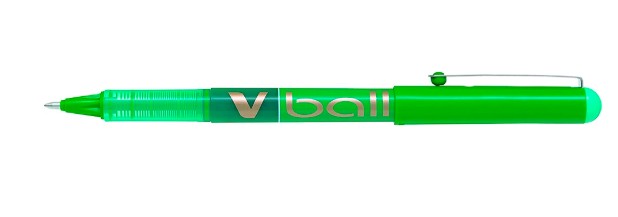 ROLLER PILOT VBALL 1.0 ÉCRITURE 0.7MM ENCRE LIQUIDE NIVEAU VISIBLE POINTE CONIQUE 1MM CLIP MÉTAL COLORIS VERT