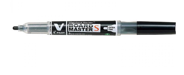 MARQUEUR PILOT V BOARD MASTER RECHARGEABLE POINTE CONIQUE EXTRA FINE 1.3MM ENCRE LIQUIDE BASE ALCOOL COULEUR VIVE NOIR