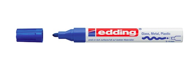 MARQUEUR EDDING PERMANENT PEINTURE E750 POINTE MOYENNE 2/4MM ENCRE LAQUÉE OPAQUE TOUS SUPPORTS RÉSISTANT CHALEUR BLEU