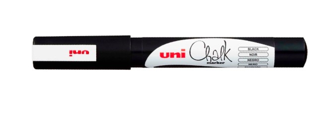 MARQUEUR UNIBALL CRAIE CHALK MARKER POINTE CONIQUE FINE 0.9/1.3MM CRAIE LIQUIDE NOIR