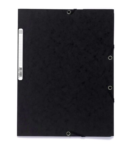 CHEMISE EXACOMPTA CARTE LUSTRÉE 5/10E 400G 3 RABATS ET ÉLASTIQUE A4 FORMAT 240X320MM COLORIS NOIR