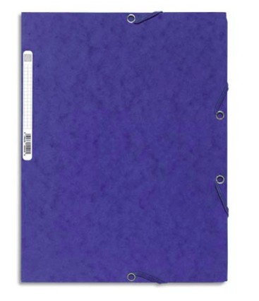 CHEMISE EXACOMPTA CARTE LUSTRÉE 5/10E 400G 3 RABATS ET ÉLASTIQUE A4 FORMAT 240X320MM COLORIS BLEU