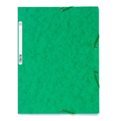 CHEMISE EXACOMPTA CARTE LUSTRÉE 5/10E 400G 3 RABATS ET ÉLASTIQUE A4 FORMAT 240X320MM COLORIS VERT