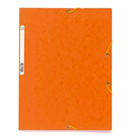 CHEMISE EXACOMPTA CARTE LUSTRÉE 5/10E 400G 3 RABATS ET ÉLASTIQUE A4 FORMAT 240X320MM COLORIS ORANGE