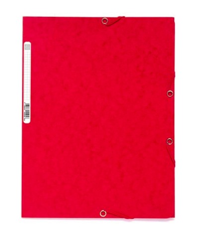 CHEMISE EXACOMPTA CARTE LUSTRÉE 5/10E 400G 3 RABATS ET ÉLASTIQUE A4 FORMAT 240X320MM COLORIS ROUGE