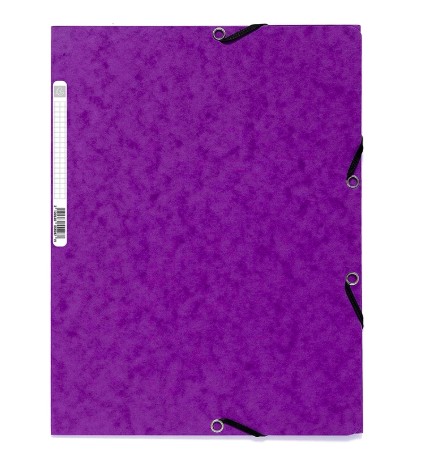 CHEMISE EXACOMPTA CARTE LUSTRÉE 5/10E 400G 3 RABATS ET ÉLASTIQUE A4 FORMAT 240X320MM COLORIS VIOLET