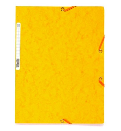 CHEMISE EXACOMPTA CARTE LUSTRÉE 5/10E 400G 3 RABATS ET ÉLASTIQUE A4 FORMAT 240X320MM COLORIS JAUNE