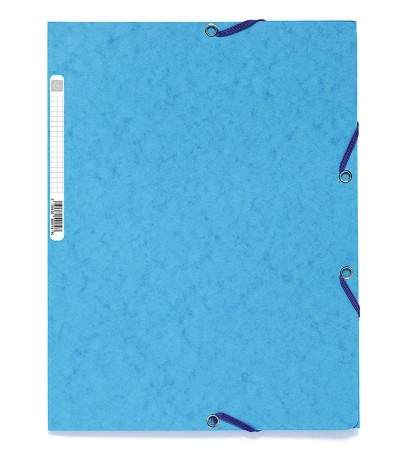 CHEMISE EXACOMPTA CARTE LUSTRÉE 5/10E 400G 3 RABATS ET ÉLASTIQUE A4 FORMAT 240X320MM COLORIS TURQUOISE