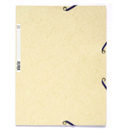 CHEMISE EXACOMPTA CARTE LUSTRÉE 5/10E 400G 3 RABATS ET ÉLASTIQUE A4 FORMAT 240X320MM COLORIS IVOIRE