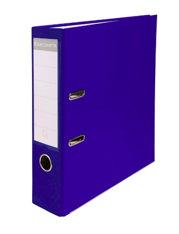 CLASSEUR LEVIER EXACOMPTA A4 POLYPROPYLÈNE 22/10E DOS 80MM COLORIS BLEU FONCÉ