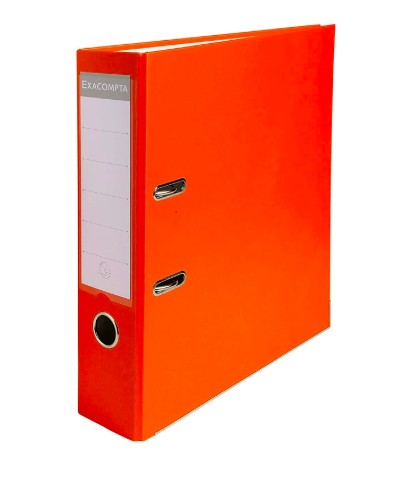 CLASSEUR LEVIER EXACOMPTA A4 POLYPROPYLÈNE 22/10E DOS 80MM COLORIS ORANGE