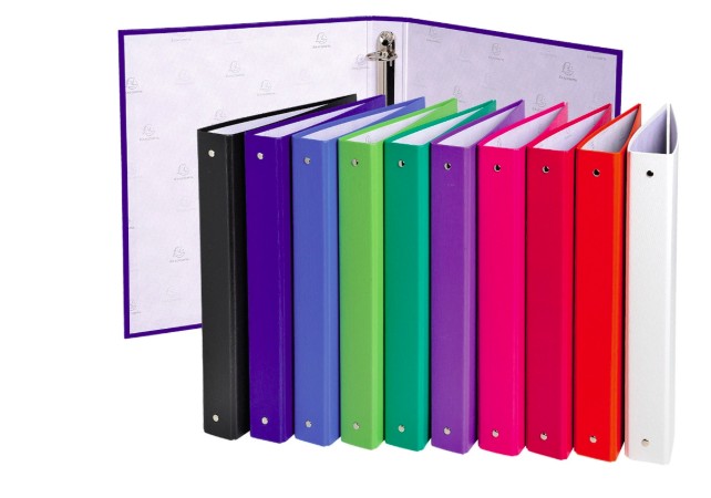CLASSEUR EXACOMPTA 4 ANNEAUX A4 POLYPROPYLÈNE REMBORDÉ 18/10E 30MM DOS 40MM 10 COLORIS ASSORTIS 20 UNITÉS