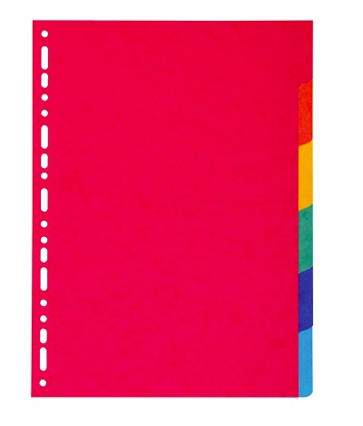 INTERCALAIRE EXACOMPTA CARTE MARBRÉE RECYCLÉE 220G 6 POSITIONS A4 COLORIS VIFS