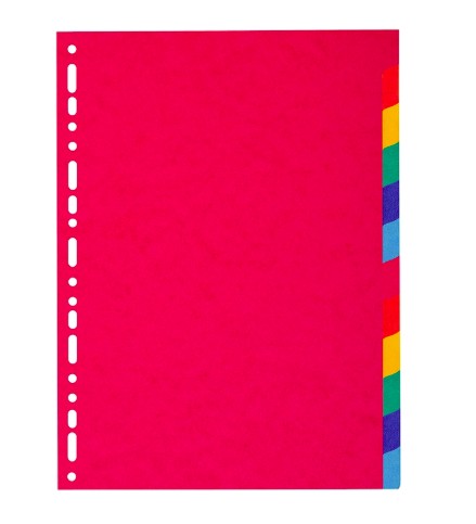 INTERCALAIRE EXACOMPTA CARTE MARBRÉE RECYCLÉE 220G 12 POSITIONS A4 COLORIS VIFS