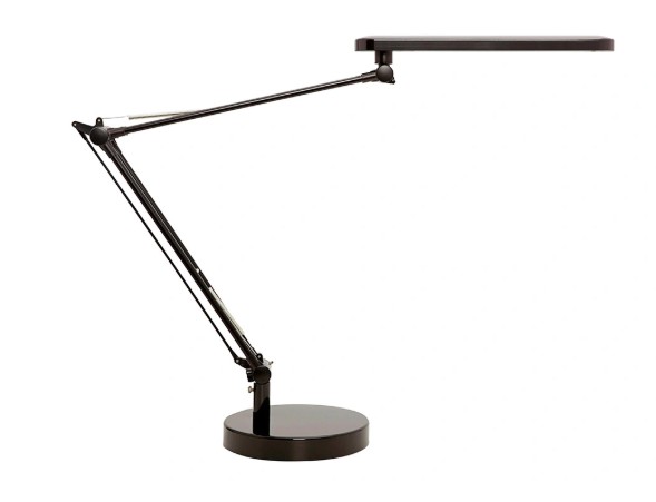 LAMPE UNILUX MAMBOLED LED DIFFUSEUR RÉPARTITION LUMIÈRE DOUBLE BRAS ARTICULÉ TÊTE ORIENTABLE COLORIS NOIR