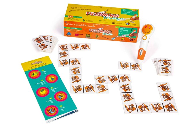 COFFRET DE JEUX ÉDITIONS FUZEAU FUZOMINO MUSIQUE 28 DOMINOS 1 CRAYON SONORE 1 CÂBLE USB 5 JEUX DIFFÉRENTS