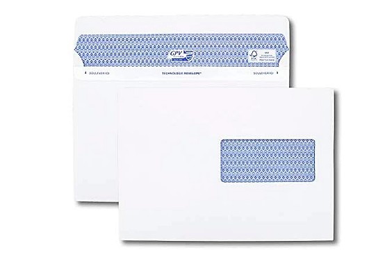 [10738] ENVELOPPE GPV C5 162X229MM 90G ADHÉSIVE FERMETURE RAPIDE SÉCURISÉE DÉFINITIVE FENÊTRE 45X100MM BLANCHE BOÎTE 100 UNITÉS