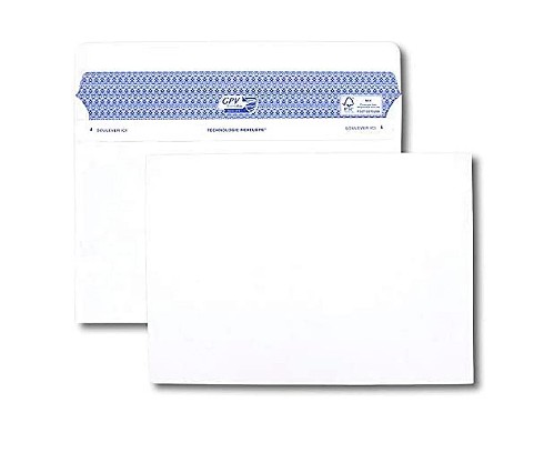 [10741] ENVELOPPE GPV C5 162X229MM 90G ADHÉSIVE FERMETURE RAPIDE SÉCURISÉE DÉFINITIVE BLANCHE BOÎTE 500 UNITÉS