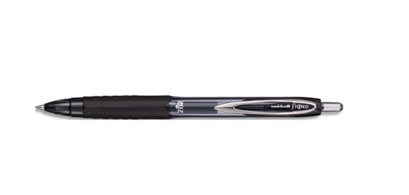 [10973] STYLO-BILLE UNIBALL SIGNO 207 ÉCRITURE MOYENNE 0.5MM RÉTRACTABLE ENCRE GEL DOUBLE BILLE SÉCHAGE IMMÉDIAT COLORIS NOIR