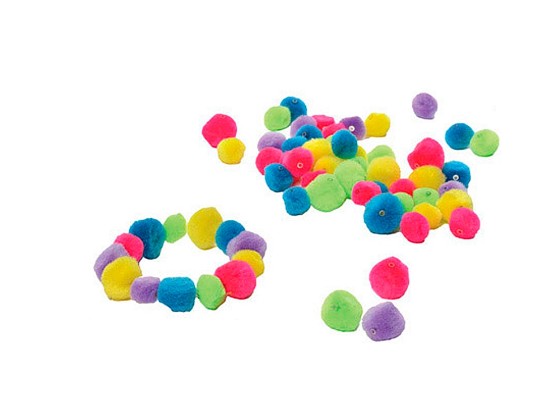 POMPON À ENFILER CULTURE CLUB DIAMÈTRE 20/35MM TAILLES COLORIS ASSORTIS LOT 200 UNITÉS