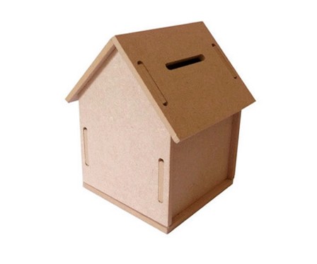 TIRELIRE EN BOIS CULTURE CLUB CONSTRUIRE ET DÉCORER MDF 10X10X12CM