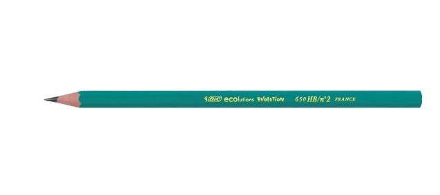 CRAYON GRAPHITE BIC ÉVOLUTION HEXAGONAL CORPS RÉSINE SYNTHÈSE RÉSISTE MORDILLAGE MINE HB