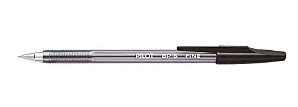 STYLO-BILLE PILOT BP-S ÉCRITURE FINE 0.3MM ENCRE DOUCE POINTE INDÉFORMABLE RECHARGEABLE CORPS TRANSLUCIDE COLORIS NOIR
