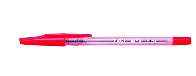 STYLO-BILLE PILOT BP-S ÉCRITURE FINE 0.3MM ENCRE DOUCE POINTE INDÉFORMABLE RECHARGEABLE CORPS TRANSLUCIDE COLORIS ROUGE