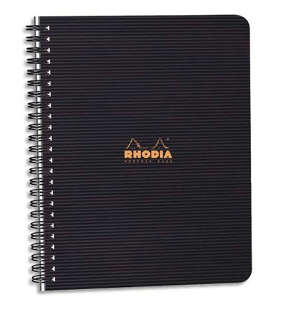 [11023] CAHIER RHODIACTIVE ADRESS BOOK RELIURE INTÉGRALE COUVERTURE PP A5 14,8X21CM 160 PAGES 90G ONGLETS POCHETTE CARTONNÉE